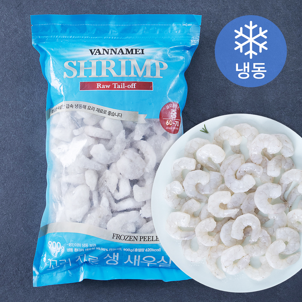 팜앤푸드 꼬리 자른 생새우살 61~70입 (냉동), 900g, 1개