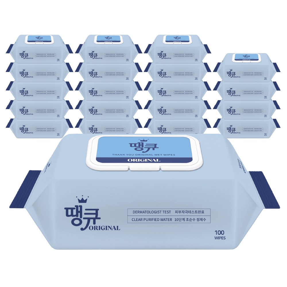 땡큐 오리지널 물티슈 100매(캡형), 230g, 100매, 20개