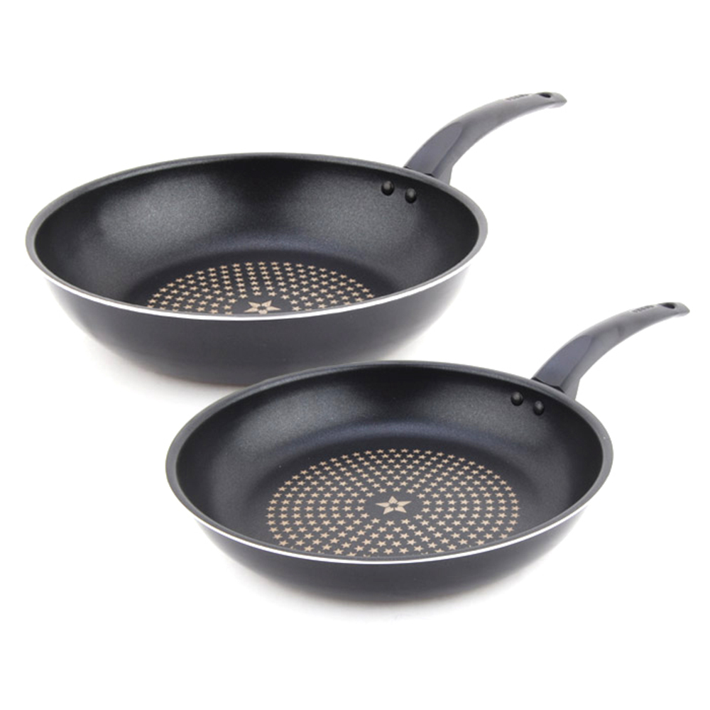 퀸센스 블랙 후라이팬 세트, 1세트, 프라이팬 28cm + 궁중팬 28cm, 블랙혼합