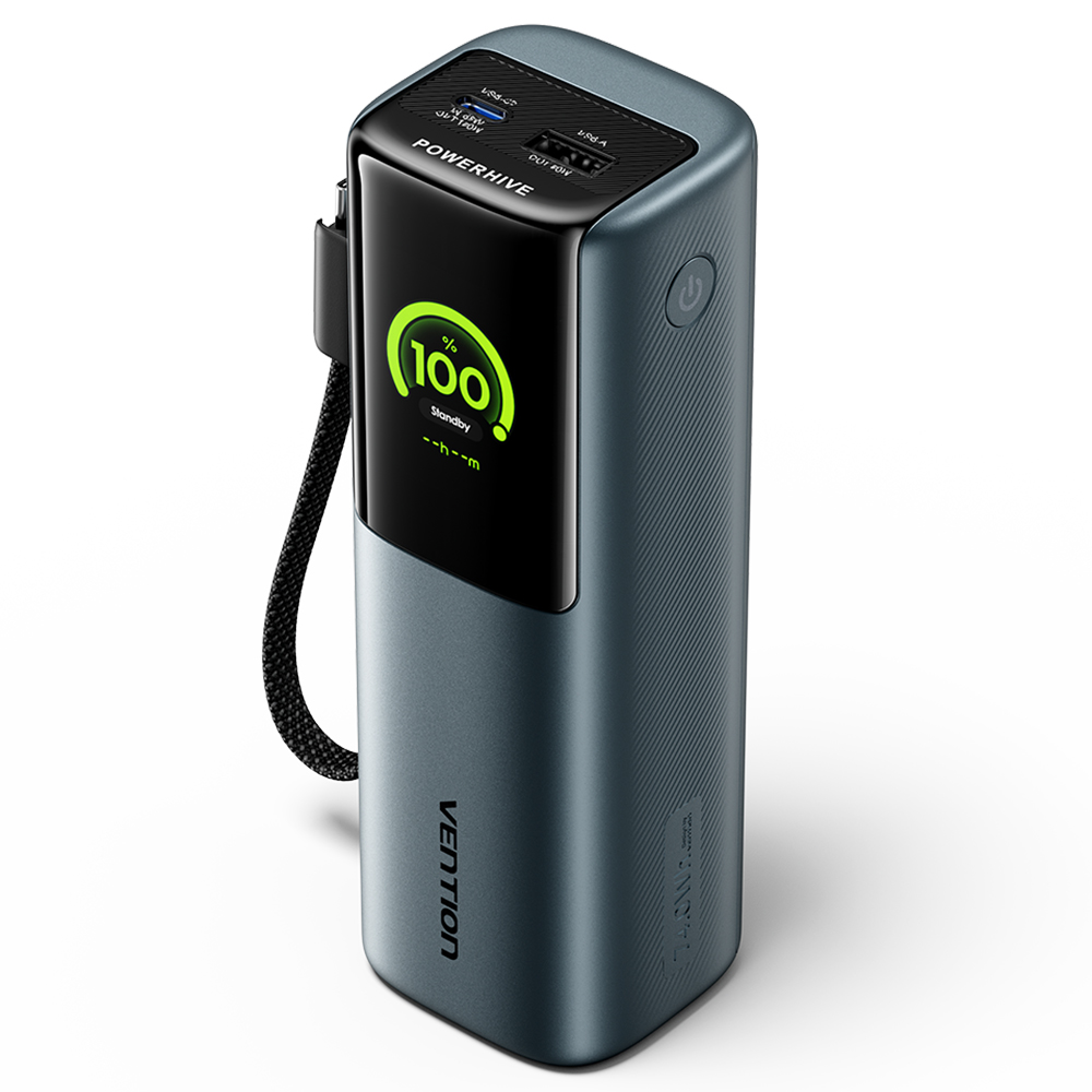 벤션 POWERHIVE PD PPS 노트북 고속충전 대용량 보조배터리 165W 20000mAh, 그레이, FKFH0