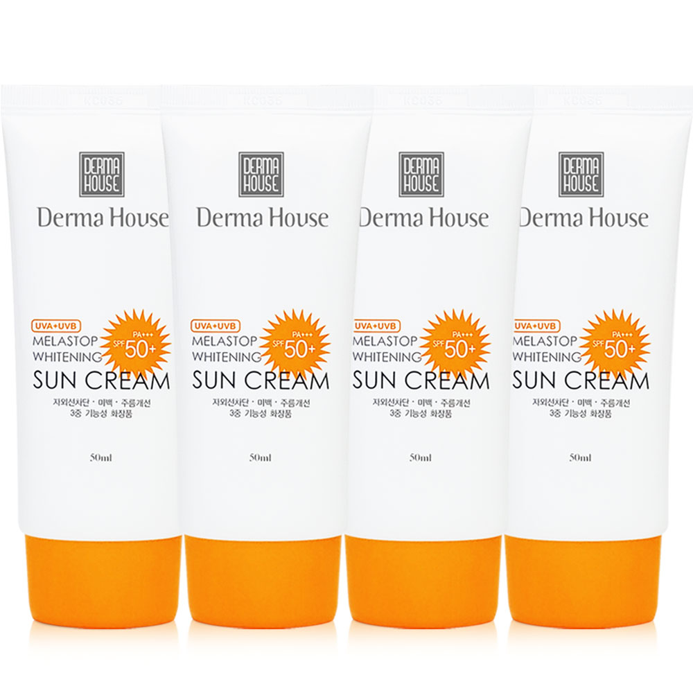 멜라스톱 화이트닝 썬크림 50ml x 4개 / 미백 주름개선 자외선차단 3중기능성 SPF50+PA+++, 50ml, 4개