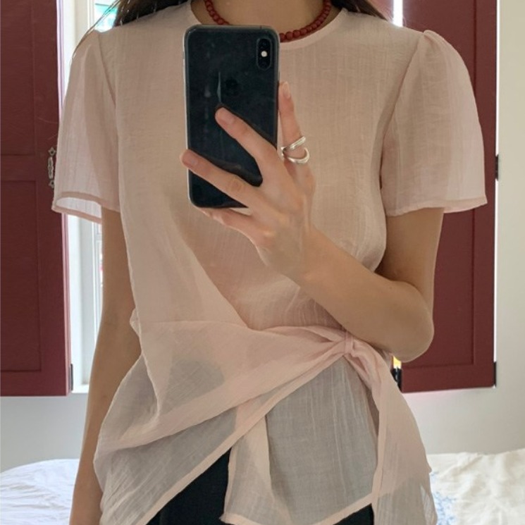 루어스룸 시루이 레이어드 리본 블라우스