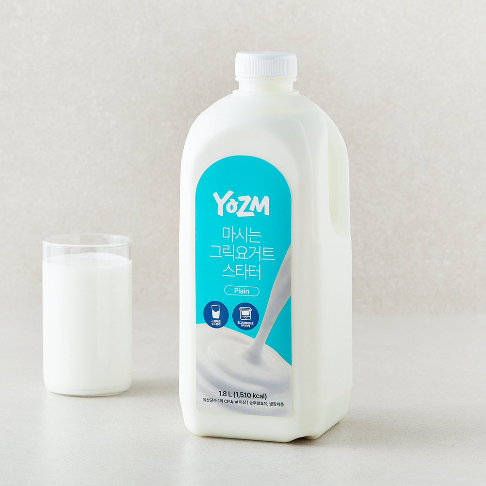 [로켓프레시] 요즘 마시는 그릭요거트 스타터 플레인, 1개, 1개입, 1.8L
