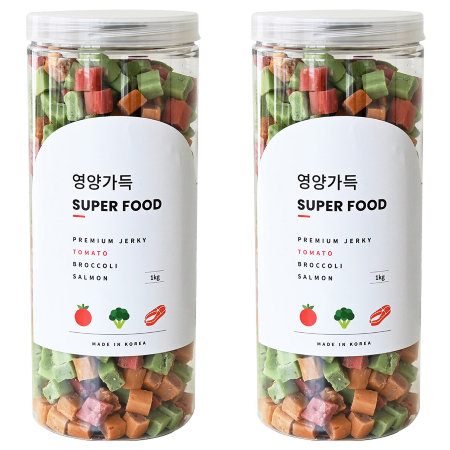제로랩스 강아지 국내산 영양가득 져키, 혼합맛(토마토/브로콜리/연어), 1kg, 2개